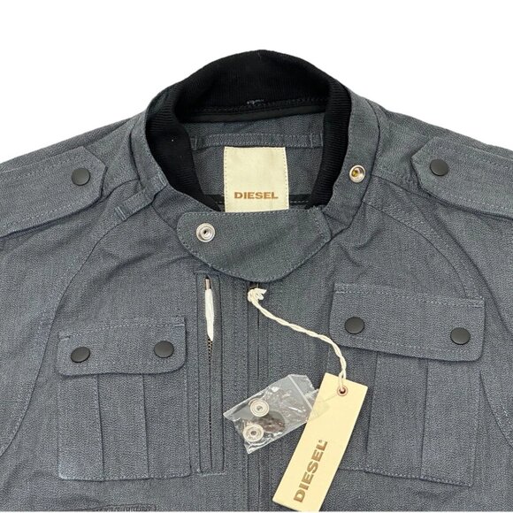 NWT - Diesel 100% Drizzle Proof JIFTIMON Multi-Pocket Bomber Jacket - Gray - XL - Picture 2 of 14